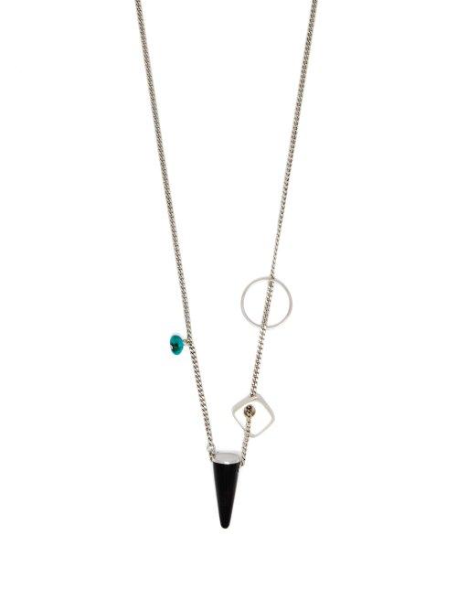 Matchesfashion.com Isabel Marant - Sautoir Charm Necklace - Mens - Black Silver