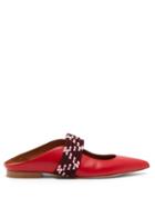 Matchesfashion.com Malone Souliers By Roy Luwolt - Mara Backless Leather Flats - Womens - Red Multi