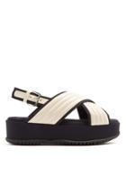 Marni Quilted-leather Cross-strap Flatform Sandals