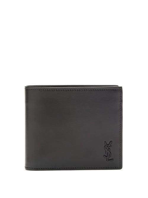 Matchesfashion.com Saint Laurent - Ysl-embossed Leather Bi-fold Wallet - Mens - Black