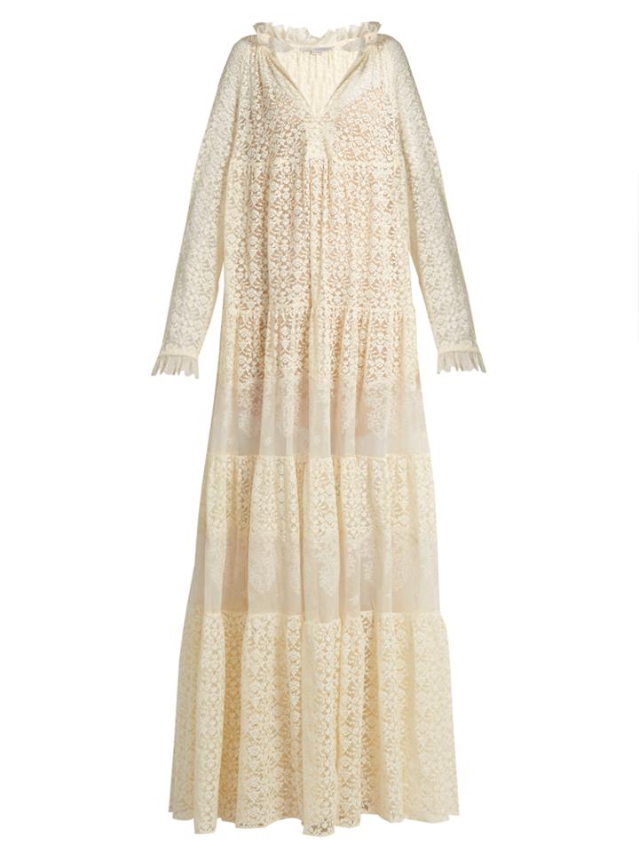 Stella Mccartney Deep V-neck Lace Maxi Dress