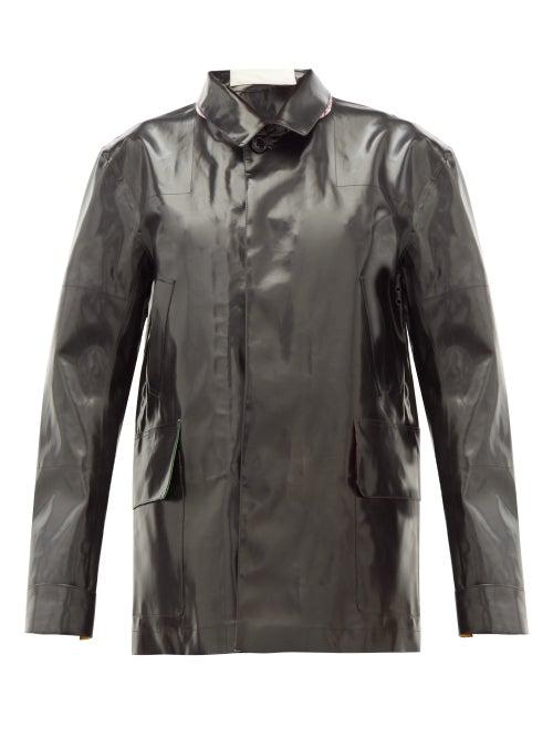 Matchesfashion.com La Fetiche - Poison Ivy Rubberised Reversible Donkey Jacket - Womens - Black Multi