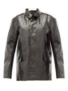 Matchesfashion.com La Fetiche - Poison Ivy Rubberised Reversible Donkey Jacket - Womens - Black Multi