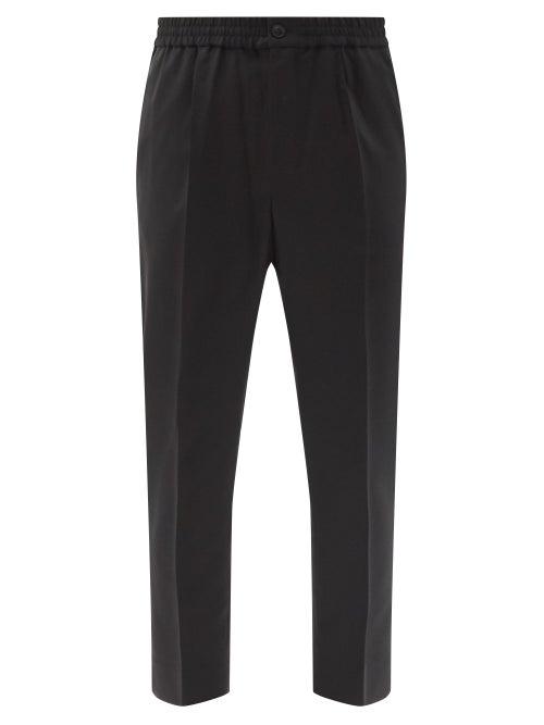 Matchesfashion.com Ami - Cropped Tropical-wool Twill Trousers - Mens - Black