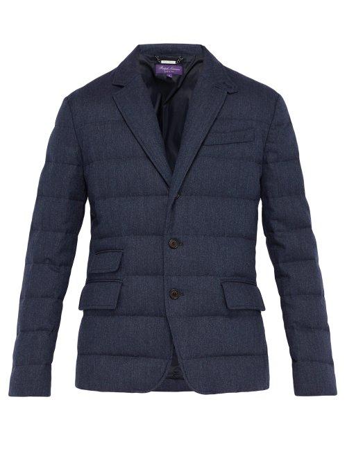 Matchesfashion.com Ralph Lauren Purple Label - Windheim Single Breasted Quilted Coat - Mens - Navy