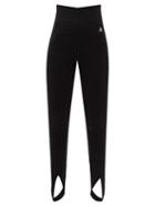 The Attico - Jamie Jersey Stirrup Leggings - Womens - Black