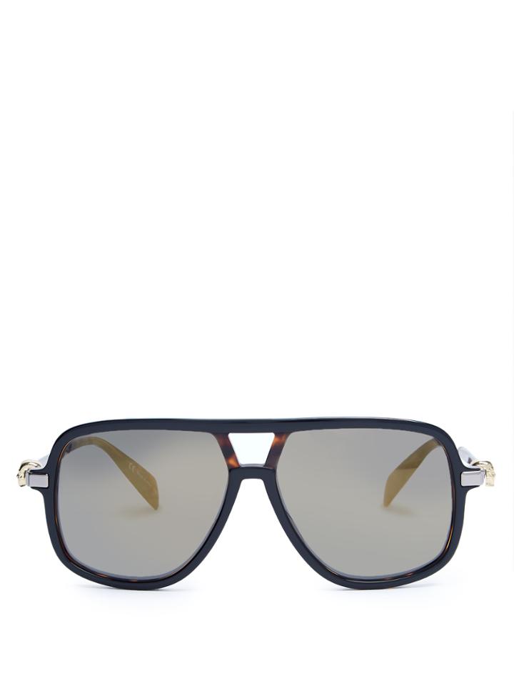 Alexander Mcqueen Flat-top Mirrored Sunglasses