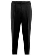 Matchesfashion.com Alexander Mcqueen - Logo-tape Ankle-zip Crepe Trousers - Mens - Black