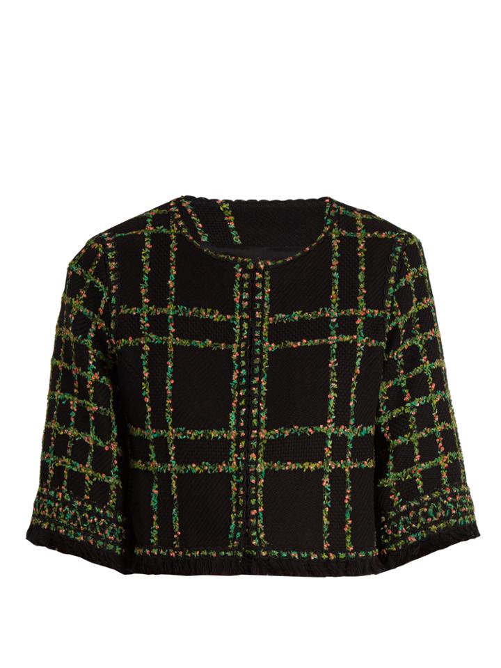 Andrew Gn Floral-tweed Cropped Jacket