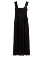 Matchesfashion.com Alexachung - Smocked Satin Dress - Womens - Black