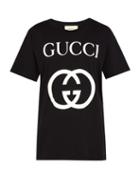Matchesfashion.com Gucci - Logo Print Cotton T Shirt - Mens - Black White