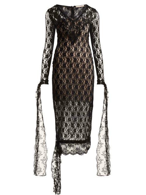 Matchesfashion.com Christopher Kane - V Neck Lace Dress - Womens - Black