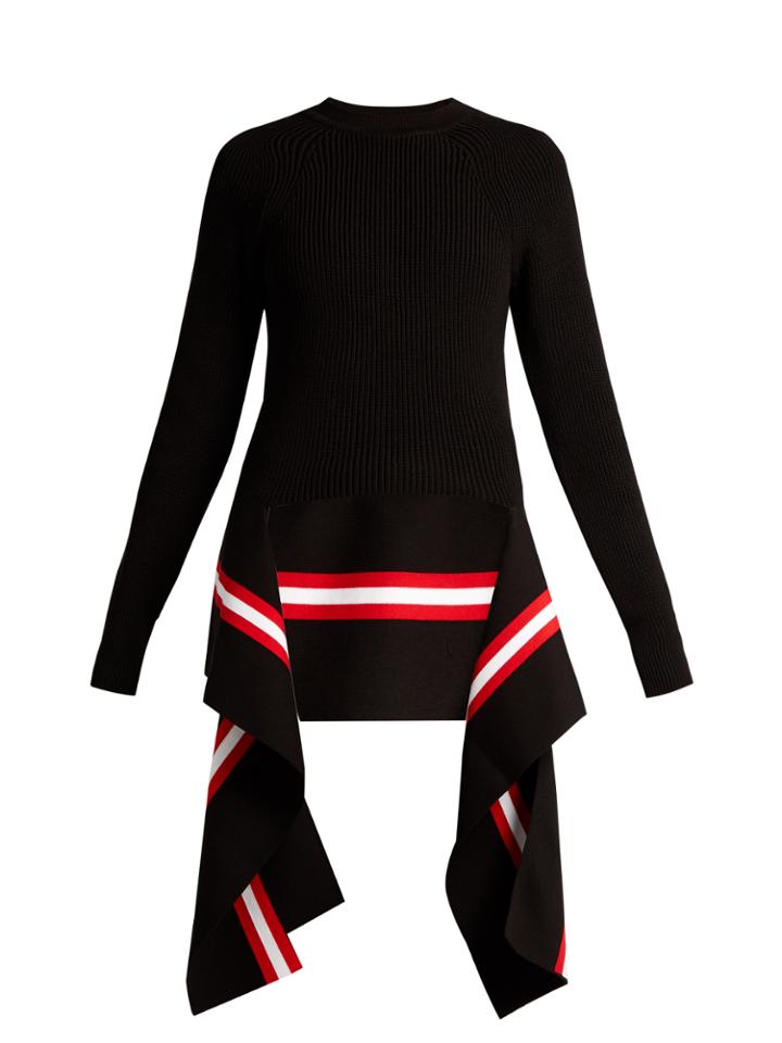 Givenchy Open-peplum Cotton-blend Sweater