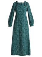 Matchesfashion.com Masscob - Provence Floral Print Silk Midi Dress - Womens - Green Multi