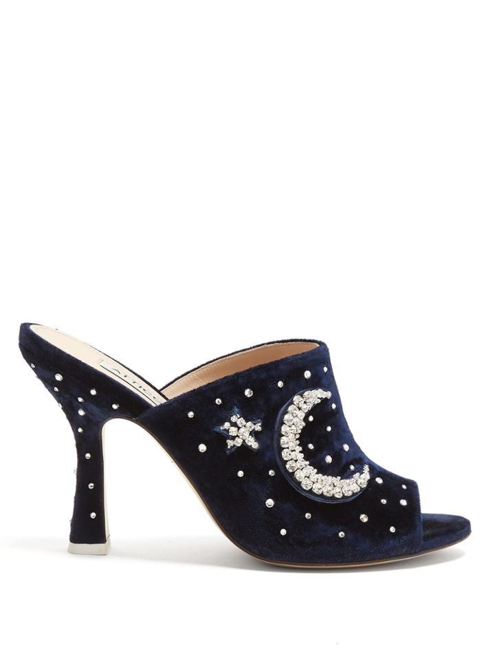 Attico Moon And Star-embellished Moire Mules