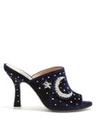 Attico Moon And Star-embellished Moire Mules