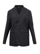 Matchesfashion.com Edward Crutchley - Double-breasted Wool-crepe Blazer - Womens - Black