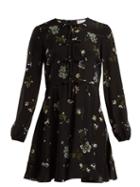 Matchesfashion.com Redvalentino - Floral Print Silk Chiffon Mini Dress - Womens - Black Multi