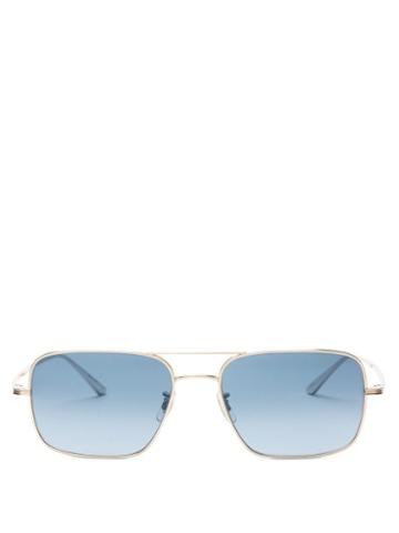 Matchesfashion.com The Row - X Oliver Peoples Victory La Square Sunglasses - Womens - Light Blue