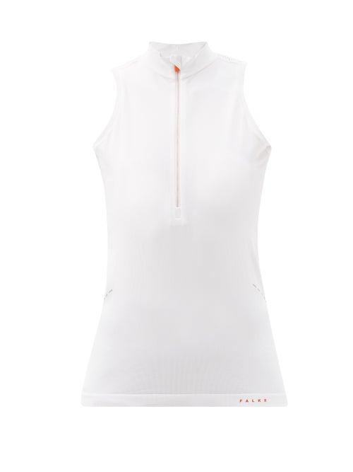 Matchesfashion.com Falke - Enjoy Quarter-zip Cutout Top - Womens - White