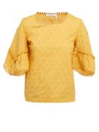Matchesfashion.com See By Chlo - Polka Dot Cotton Top - Womens - Yellow