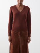 Nili Lotan - Stirling V-neck Cashmere Sweater - Womens - Burgundy