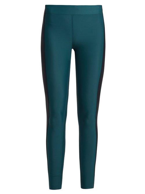 Matchesfashion.com Aeance - Contrast Panel Performance Leggings - Womens - Blue Multi
