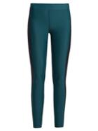 Matchesfashion.com Aeance - Contrast Panel Performance Leggings - Womens - Blue Multi
