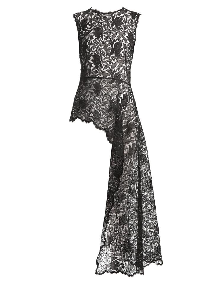 Alexander Mcqueen Asymmetric Chantilly Bird-lace Top