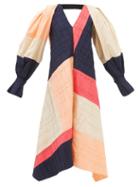 Roksanda - Levana Colour-blocked Cotton Dress - Womens - Black Orange