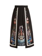 Temperley London Floral-embroidered A-line Crepe Skirt