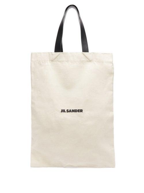 Matchesfashion.com Jil Sander - Logo Print Large Canvas Tote Bag - Womens - Beige