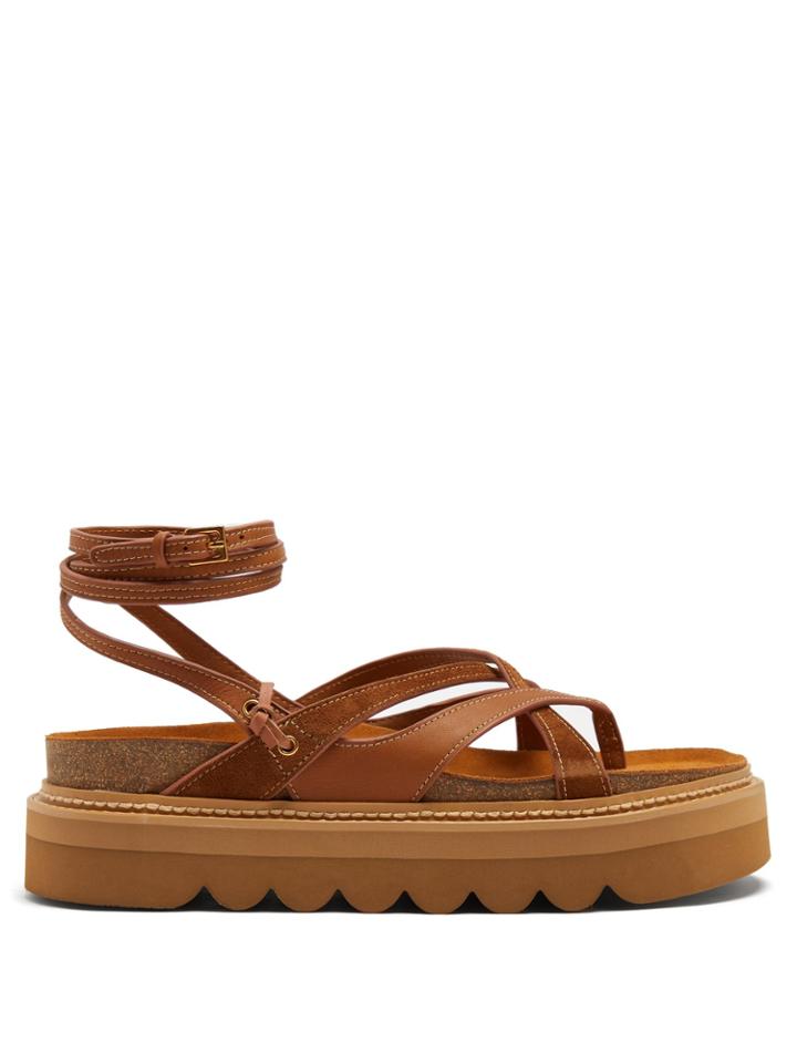 See By Chloé Wrap-around Leather Flatform Sandals