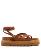 See By Chloé Wrap-around Leather Flatform Sandals
