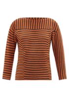 Matchesfashion.com Chlo - Striped Knitted Cotton Top - Womens - Orange