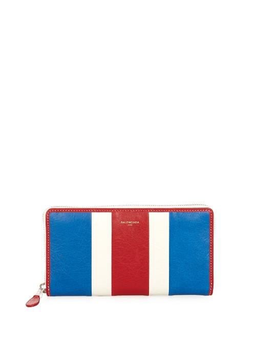 Balenciaga Bazar Multi-stripe Grained-leather Wallet