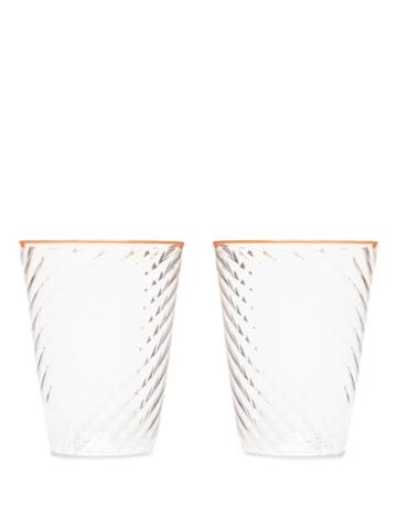 Matchesfashion.com Campbell-rey - X Laguna B Set Of Two Cosima Highball Glasses - Orange Multi