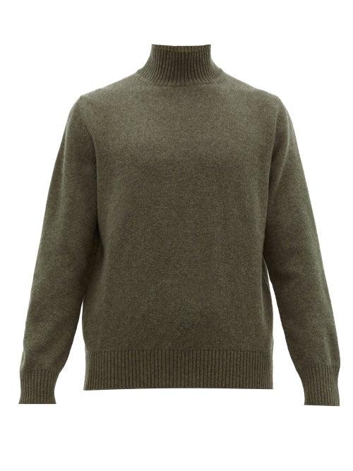 Matchesfashion.com Thom Sweeney - Wool Blend High Neck Sweater - Mens - Green
