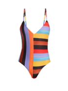 Mara Hoffman Emma Sunglow Stripe-print Scoop-back Swimsuit