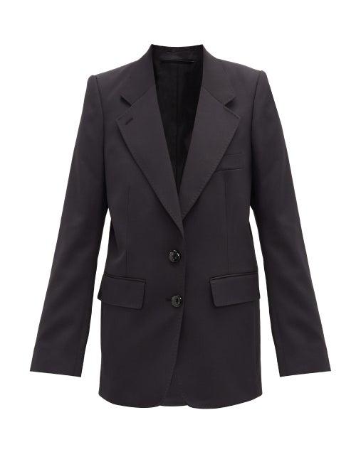 Matchesfashion.com Lemaire - Single-breasted Crepe Jacket - Womens - Navy