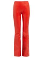 Matchesfashion.com Acne Studios - Lizzie Leather Front Bootcut Trousers - Womens - Red