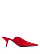 Matchesfashion.com Prada - Angular Heel Suede Mules - Womens - Red