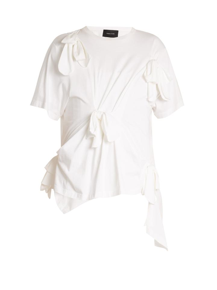 Simone Rocha Knot-detail Cotton-jersey T-shirt