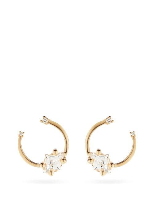 Ladies Fine Jewellery Suzanne Kalan - Diamond, Topaz & 14kt Gold Earrings - Womens - Yellow Gold