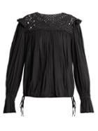 Matchesfashion.com Isabel Marant Toile - Rock Macram Lace Cotton Top - Womens - Black