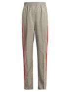 Matchesfashion.com Calvin Klein 205w39nyc - Side Stripe Straight Leg Checked Wool Trousers - Womens - Grey Multi