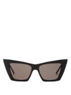 Matchesfashion.com Saint Laurent - Pointed Cat-eye Acetate Sunglasses - Womens - Black
