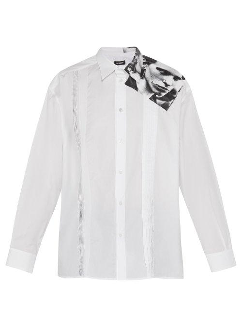 Matchesfashion.com Raf Simons - Punk Photo Print Cotton Shirt - Mens - White
