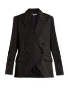 Matchesfashion.com Stella Mccartney - Peak Lapel Pinstriped Wool Blend Jacket - Womens - Navy Stripe