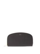 Matchesfashion.com A.p.c. - Half Moon Zip-around Grained-leather Wallet - Womens - Black